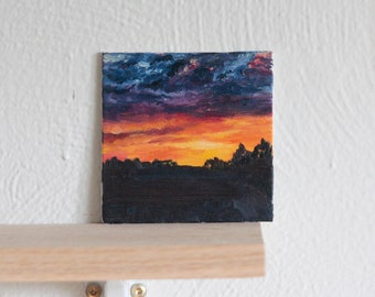 Tiny Sunset - Original Oil Painting