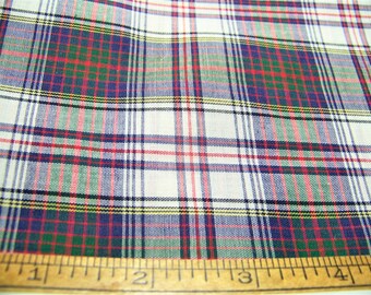 Vintage 1930/'s Cotton Fabric Reversible CHAMBRAY PLAID Red Black Gray White 35 Wide x 35 Long Quilts Sewing Decorating Inv9
