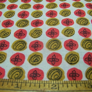 1930&#39;s Cotton DOTTED FLORAL 34&quot; W 35&quot; L Quilting Sewing Fabric Boho InvC