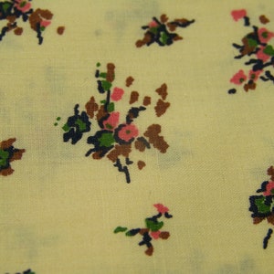 1950&#39;s Cotton Fabric TINY FLORAL 36&quot; W x 35&quot; L Quilting Sewing Fabric Inv8