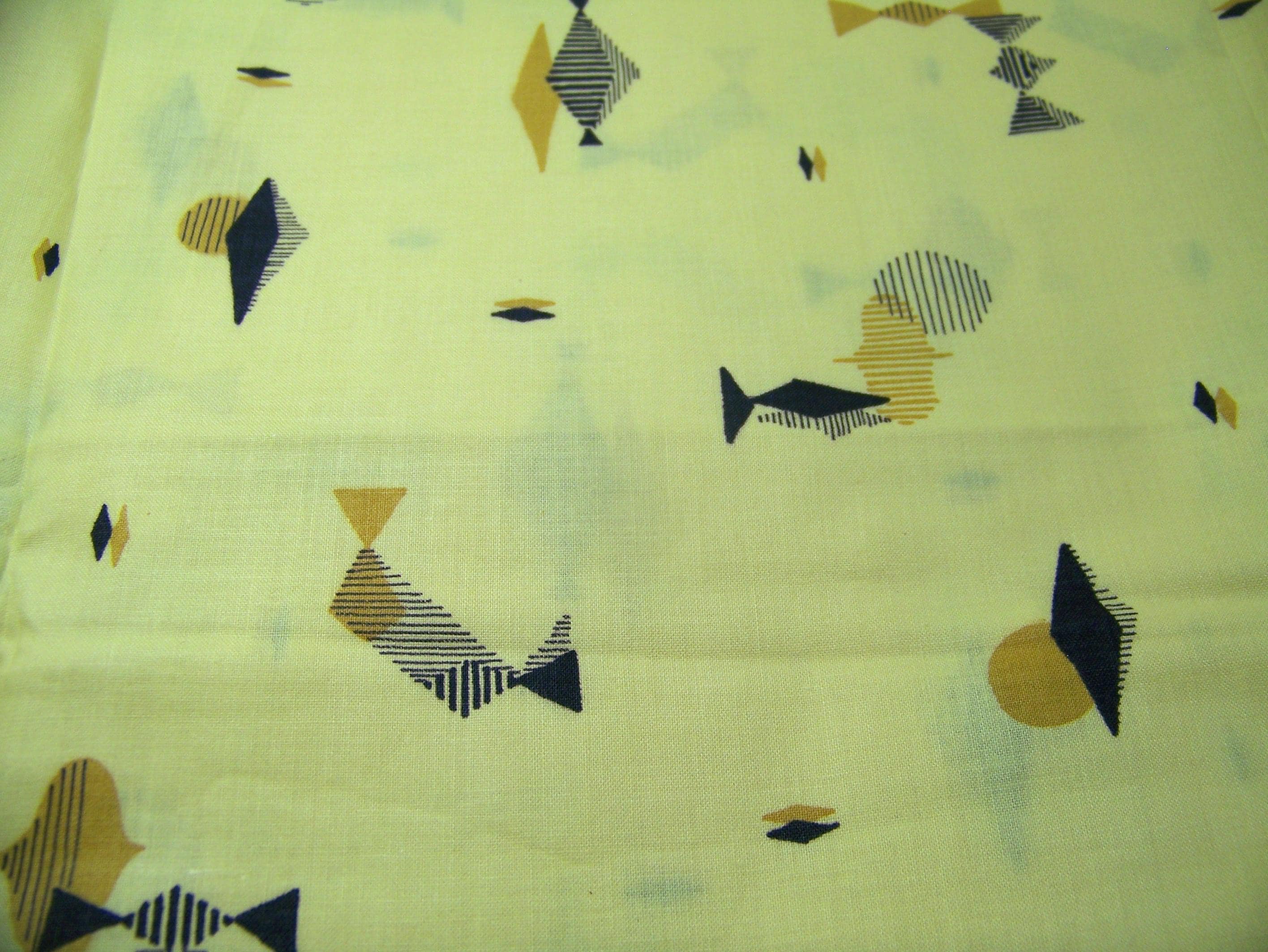 1950s М-47 Early fabric Late model Vintage 1950s MCM Geometric Cotton Fabric: 36