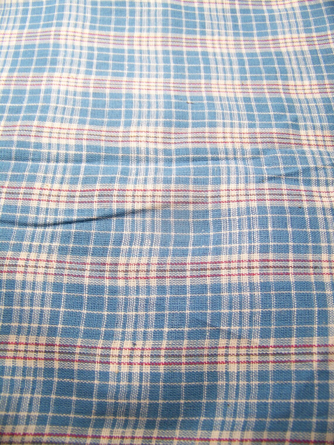 Vintage 1800's Shirting Cotton Fabric CHAMBRAY PLAID Blue | Etsy