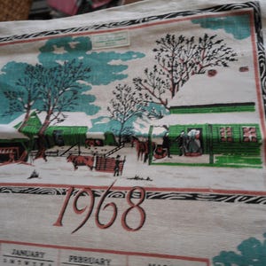 アンティーク雑貨 60s Vintage Fabric Calendar 1968 1968 Vintage Fabric Calendar - Etsy