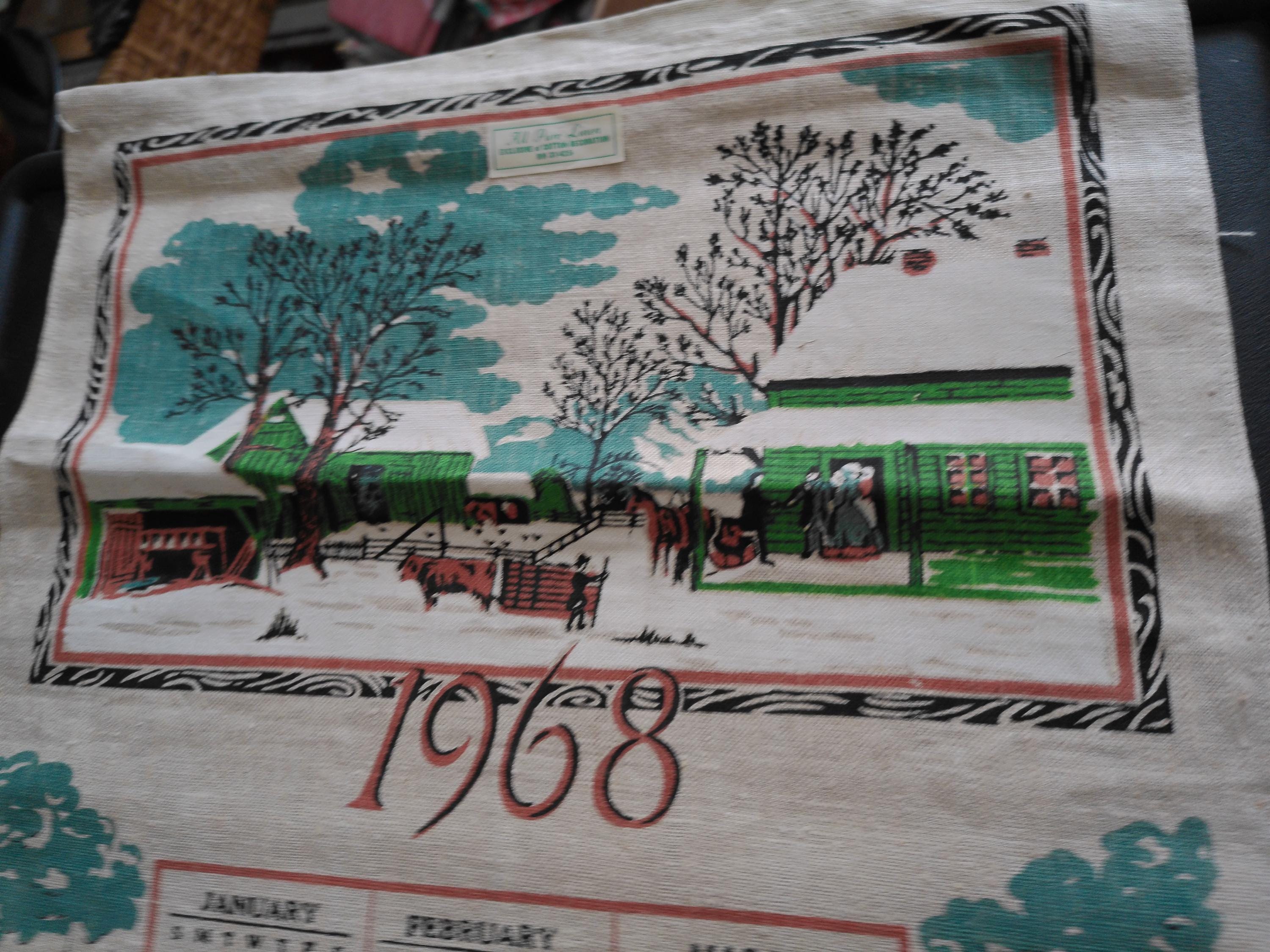 1968 Vintage Fabric Calendar - Etsy