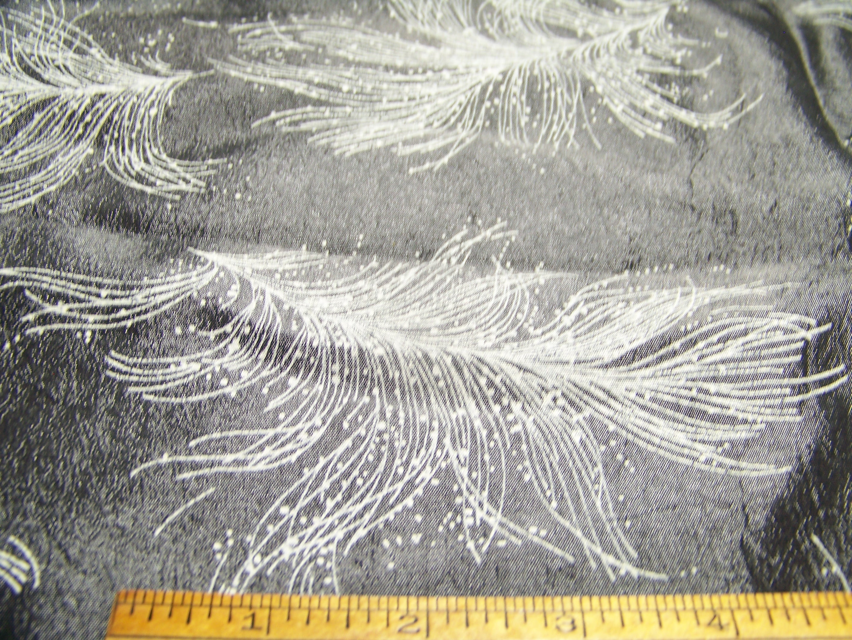 フィフティーズ・ファブリック【50年代〜60年代】B 1960s Vintage Feather Fabric: Gray & White Silky Blend (45