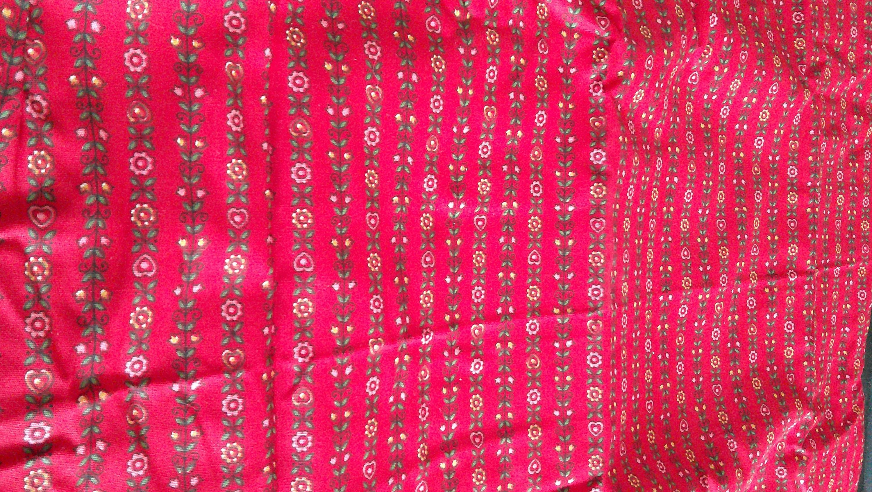 Invam Color Chart Vintage 1940s FLORAL STRIPE Cotton Fabric - 34