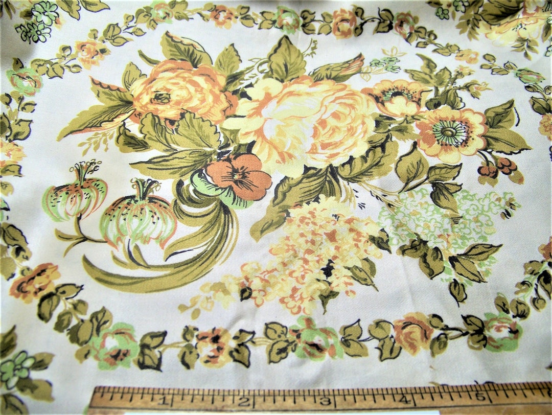 Vintage Waverly Glosheen Cotton Fabric 1940's CAMEO FLORAL - Etsy