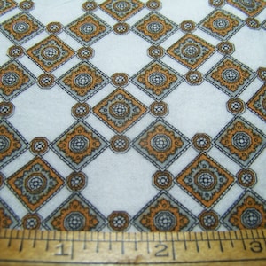 Vintage 1960's Cotton Flannel Fabric GEOMETRIC 42" Wide x 36"Long Quilts Doll Clothes Shirting Inv50