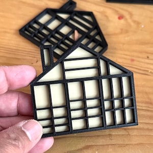Curio Tray 1:12 dollhouse miniature / house shaped trinket tray / dollhouse collectible shelf