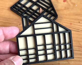 Curio Tray 1:12 dollhouse miniature / house shaped trinket tray / dollhouse collectible shelf
