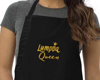 Delantal bordado de la reina Lumpia / Chef pinay de comida filipina