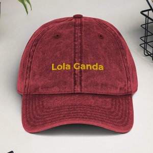 Lola Ganda Embroidered Vintage Cotton Twill Cap - Filipina cap