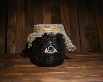 Witch's / Apothecary bottle creepy eyes / Halloween decor