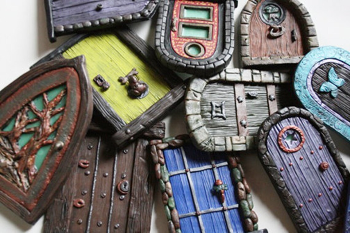 Red Fairy Door with Goblin Knocker Etsy