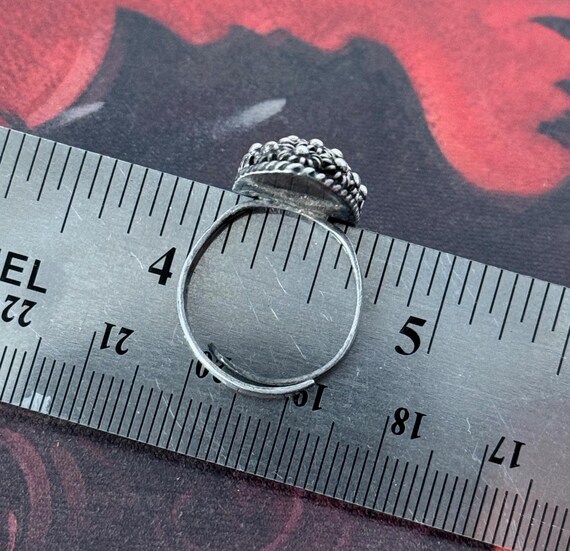 Vintage Silver Charro Button Ring with Adjustable… - image 8