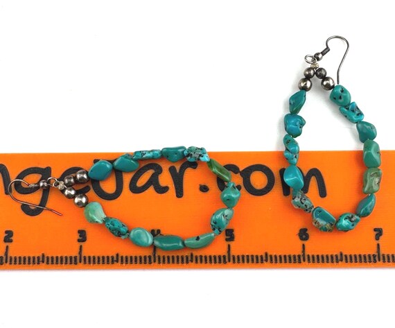 Vintage Loop Turquoise Beads/Dangling Earrings - image 7
