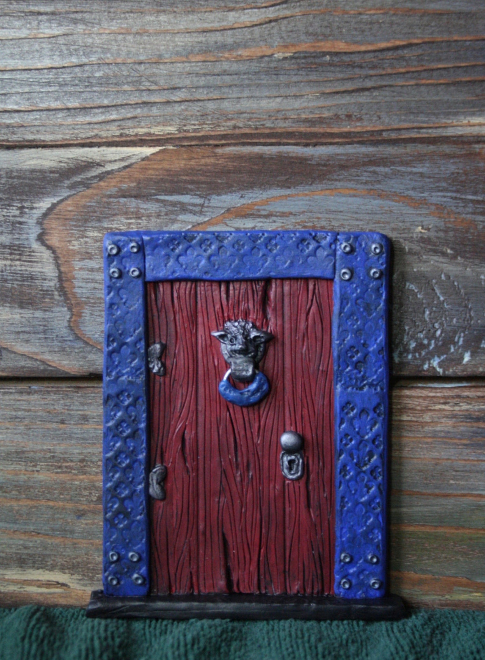 Red Fairy Door with Goblin Knocker Etsy