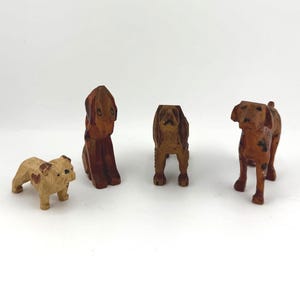 1:12 Scale Carved Wood / Miniature Puppies/Dogs
