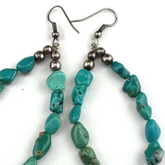 Vintage Loop Turquoise Beads/Dangling Earrings - image 5