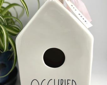 Occupied Rae Dunn Bird House, Ceramic Decor