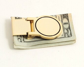 Gold Tone Money Clip Etsy - personalized round quality folding gold tone money clip free engraving