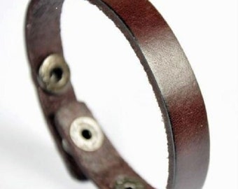 Personalized Genuine Brown Leather Bracelet-Free engraving