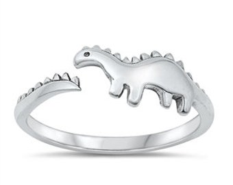 Genuine 925 Sterling Silver Kids and Adults Dinosaur Ring