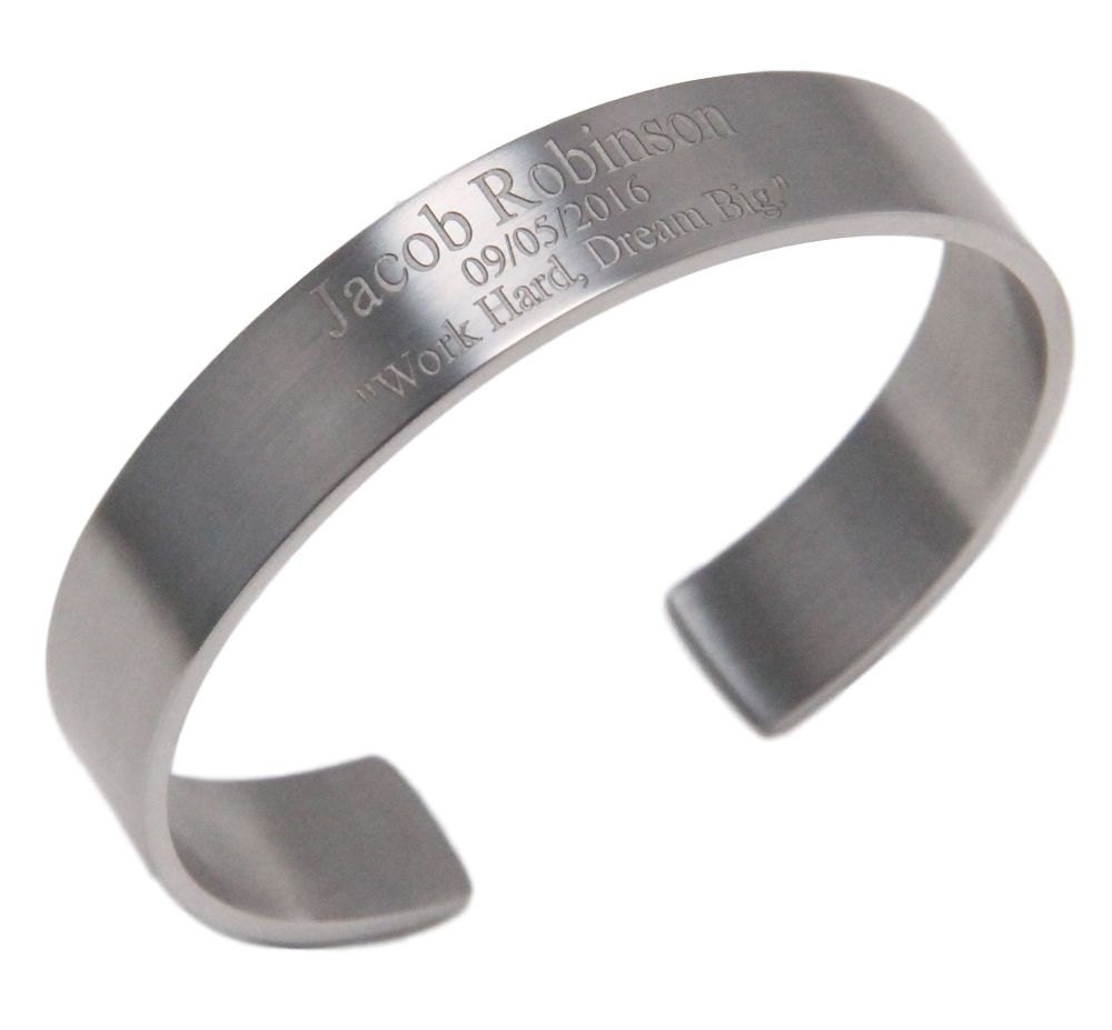 Free engravingStainless Steel Cuff Bracelet for Men Etsy