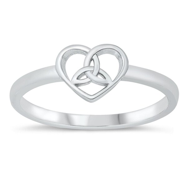 Personalized 925 Genuine Sterling Silver Celtic Heart Ring