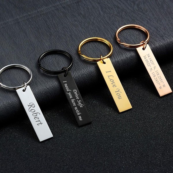 Personalized Quality Stainless Steel Custom Keychain- Free Engraving