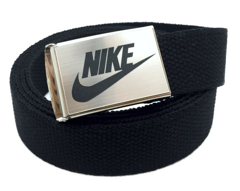 Custom Made Nike Logo Canvas  Belt & Buckle Etsy