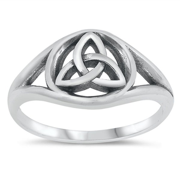 Personalized 925 Sterling Silver Triquetra Design Ring