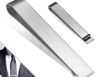 Personalized Stainless Steel Matte Finished Simple Plain Tie Clip