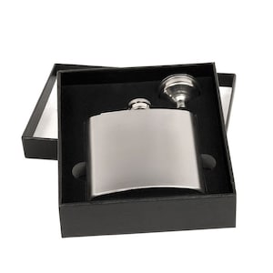 Personalized 6oz Stainless Steel Flask with Funnel - Free Engraving