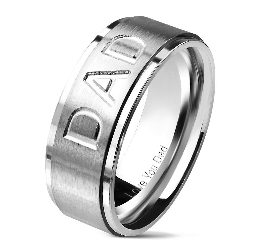Stainless steel cheap dad ring
