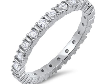 Quality 925 Genuine Sterling Silver Eternity Ring