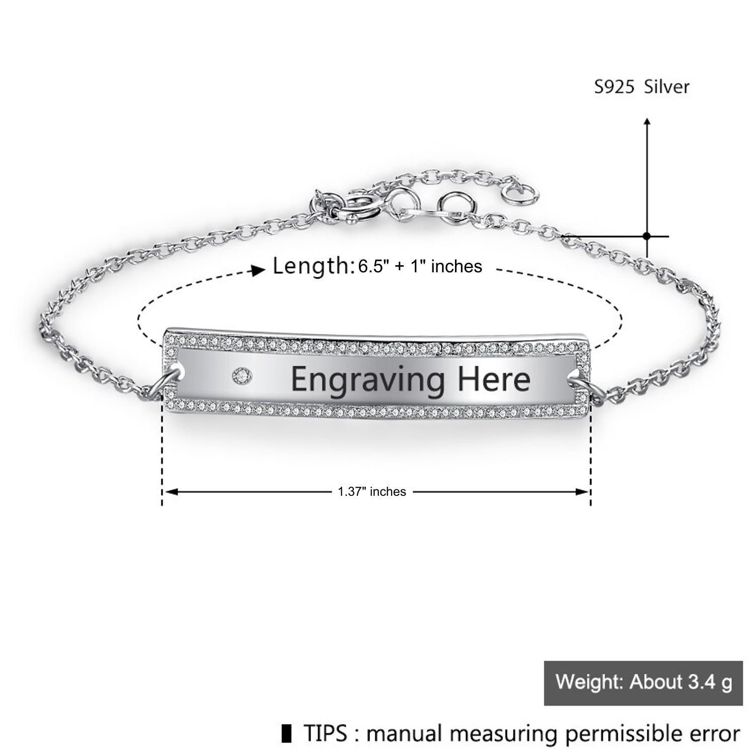 GENERAL 925slverT-bar Bracelet09-