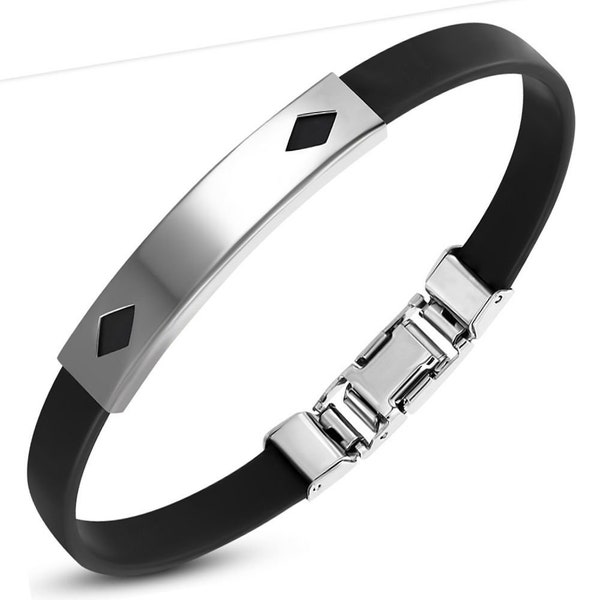 Rubber and Diamond Bracelet Etsy