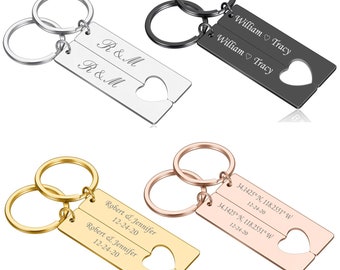 Personalized Quality Stainless Steel His & Her Custom Keychain