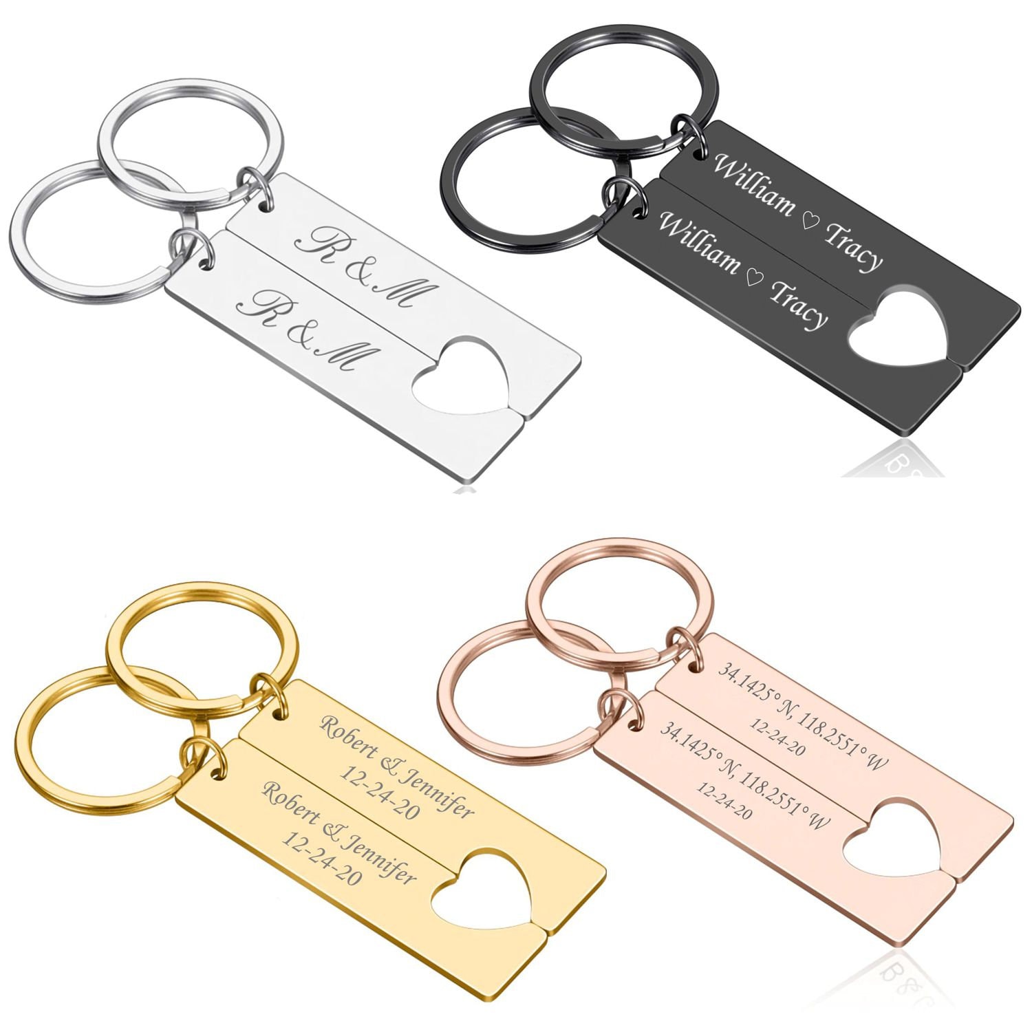 Enkrio Couple Gifts for Him and Her Keychains Matching Keychain