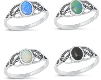 Quality 925 Sterling Silver Celtic Ring With Stone