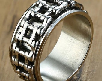 Personalized Quality Stainless Steel Spinner Ring - Perfect Gift for Him and Her  with Free engraving
