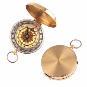 Personalized Classic Brass Pocket Watch Style Compass