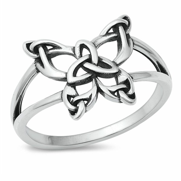 Quality 925 Sterling Silver Celtic Butterfly Ring