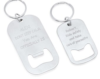 Personalized Stainless Steel Bottle Opener Keychain- Free Engraving