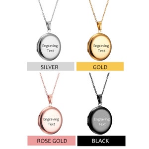 Personalized Stainless Steel Circle Photo Locket Pendants Necklace-Free Engraving