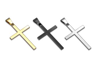 Personalized Quality Stainless Steel Cross Pendant with Chain- Free Engraving