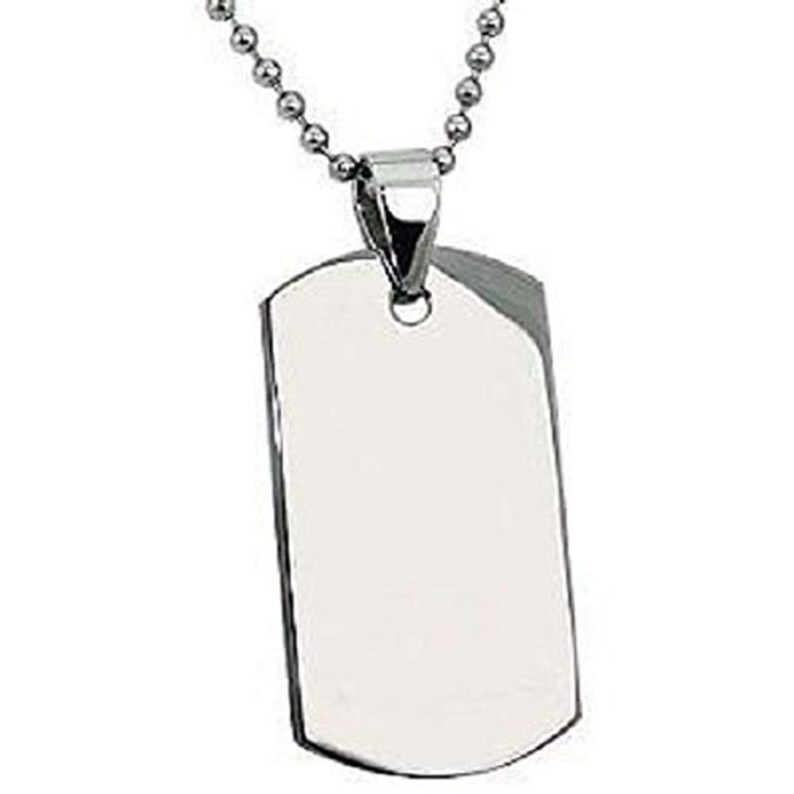 Personalized Custom Message Engrave Dog Tag Necklace Pendant Etsy