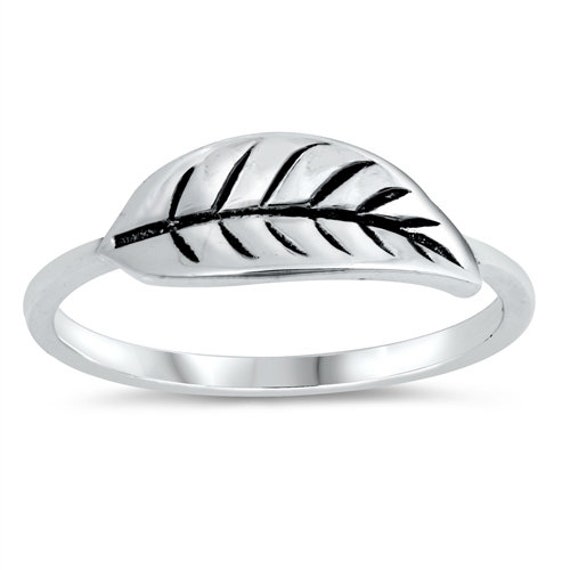 Quality Sterling Silver Leaf Design Ring Etsy