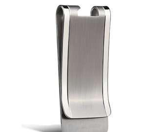 Solid Titanium Lightweight Money Clip with Bottle Opener - Free Engraving